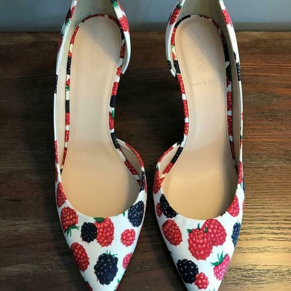 NEW in Box J.Crew $258 d'Orsay Pumps in Berry Print G0925 - Picture 3 of 7